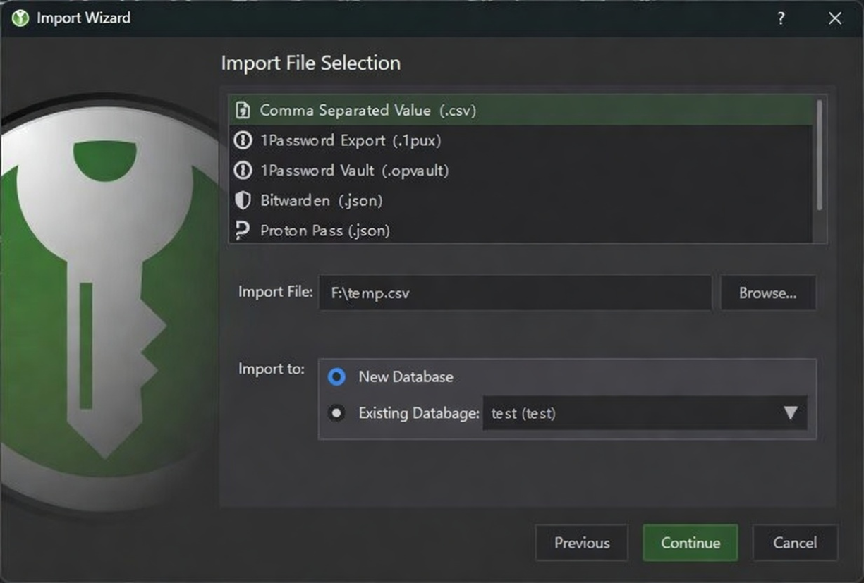 Choose file and location