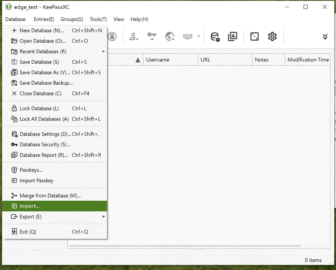 KeePassXC Import